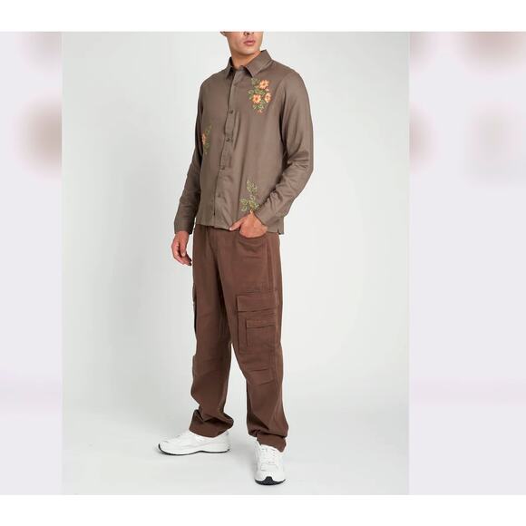 Native Youth STUBBS FLORAL EMBROIDERED ECOVERO VISCOSE SHIRT L - Picture 12 of 12